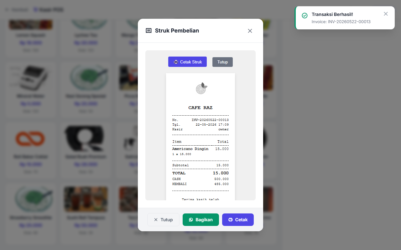 Receipt Modal